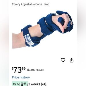 Navy Adjustable Cone Hand and Wrist Support Glove - Men